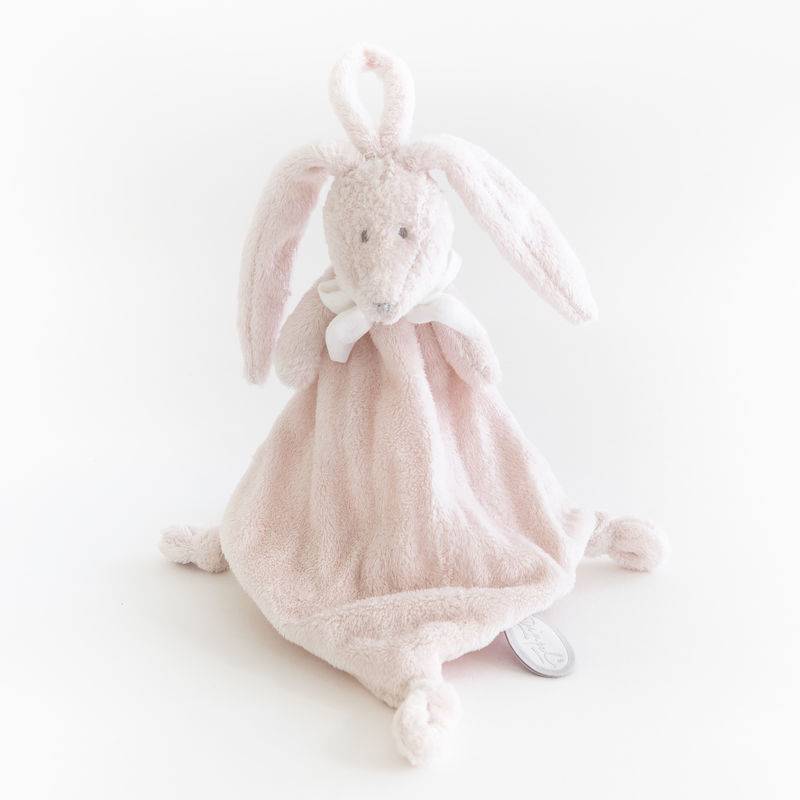  flore the rabbit baby comforter with pacifinder clear pink 